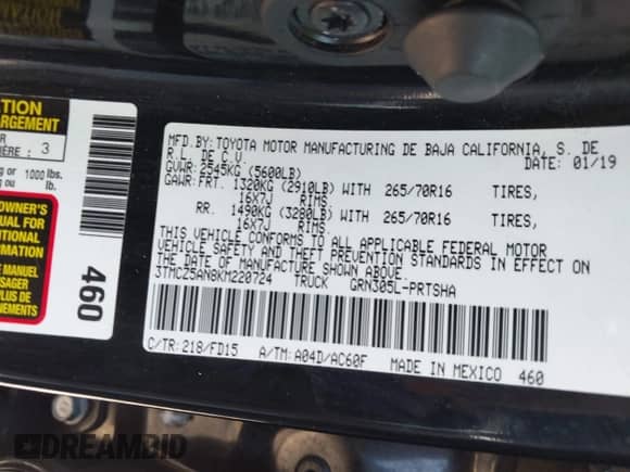 2019 Toyota Tacoma SR с VIN 3TMCZ5AN8KM220724, выставлен на аукционе IAAI как лот 43153852 с пробегом 58 844 миль миль и . История ставок и продаж доступна на DreamBid. Изображение 9.