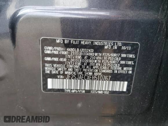 2014 Subaru Forester Premium с VIN JF2SJAECXEH510767, выставлен на аукционе Copart как лот 69343985 с пробегом 114 253 миль миль и Списание • Salvage title. История ставок и продаж доступна на DreamBid. Изображение 14.