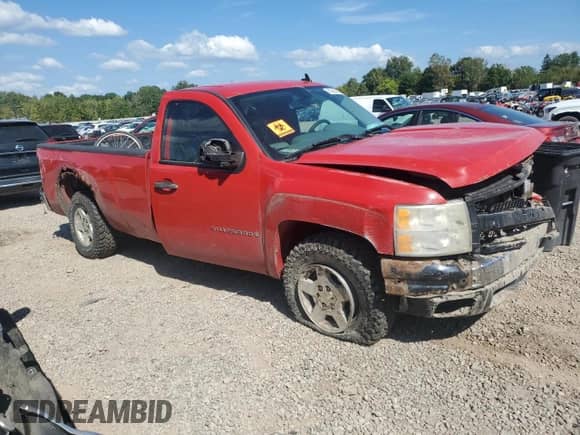 2007 Chevrolet Silverado 1500 Work Truck with VIN 1GCEC14C47E524207, listed as a Copart auction lot 80666445 with 190,755 mi miles and Salvage title. Bid and sale history available at DreamBid. Image 4.