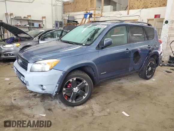 2007 Toyota RAV4 Sport with VIN JTMBD32V076041307, listed as a Copart auction lot 80359245 with 248,938 mi miles and Salvage title. Bid and sale history available at DreamBid. Image 1.