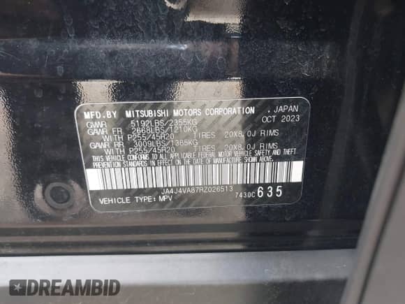 2024 Mitsubishi Outlander SE с VIN JA4J4VA87RZ026513, выставлен на аукционе IAAI как лот 43081224 с пробегом 31 359 миль миль и . История ставок и продаж доступна на DreamBid. Изображение 9.