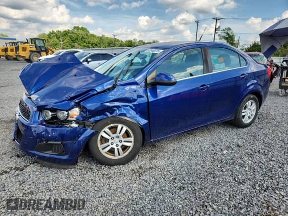 2014 Chevrolet Sonic LT with VIN 1G1JD5SB7E4152046, listed as a Copart auction lot 62846515 with 75,124 mi miles and Salvage title. Bid and sale history available at DreamBid. Image 1.