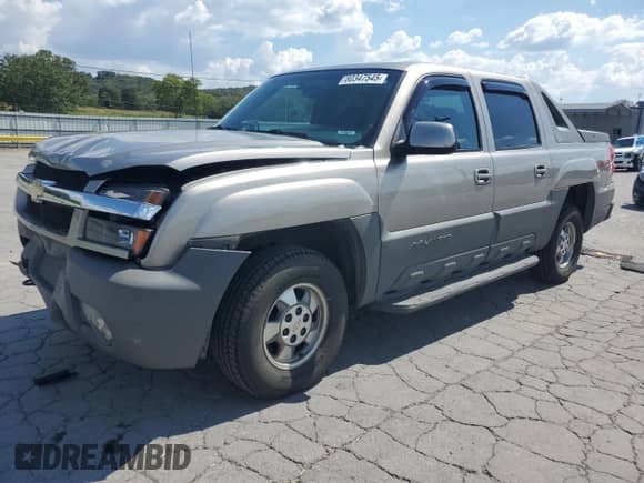 2002 Chevrolet Avalanche z VIN 3GNEK13T02G154869, wystawiony jako Copart lot #80347545 z przebiegiem 116 709 mil mil oraz Szkoda całkowita • Salvage title. Historia ofert i sprzedaży dostępna na DreamBid. Obrazek 1.