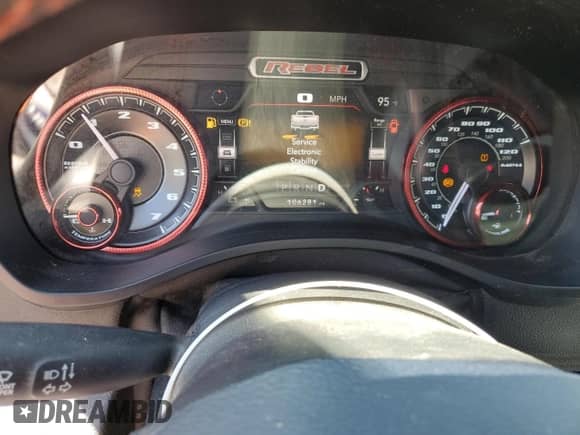 2019 Ram 1500 Rebel z VIN 1C6RRELT0KN828238, wystawiony jako Copart lot #47996705 z przebiegiem 106 281 mil mil oraz Nie do naprawy • Non repairable. Historia ofert i sprzedaży dostępna na DreamBid. Obrazek 9.