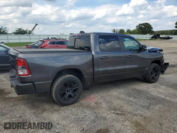 2022 Ram 1500 Big Horn with VIN 1C6SRFFT0NN100376, listed as a Copart auction lot 71006295 with 55,375 mi miles and Salvage title. Bid and sale history available at DreamBid. Image 3.