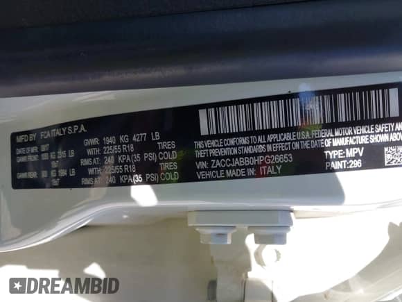 2017 Jeep Renegade Latitude с VIN ZACCJABB0HPG26653, выставлен на аукционе IAAI как лот 43349795 с пробегом 102 901 миль миль и . История ставок и продаж доступна на DreamBid. Изображение 9.