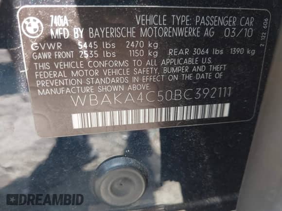 2011 BMW 7 Series 740i с VIN WBAKA4C50BC392111, выставлен на аукционе IAAI как лот 42151182 с пробегом 107 955 миль миль и . История ставок и продаж доступна на DreamBid. Изображение 9.