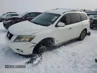 2014 Nissan Pathfinder SL Hybrid z VIN 5N1CR2MN3EC660412, wystawiony jako Copart lot #88729055 z przebiegiem 179 822 mil mil oraz Czysty tytuł • Clean title. Historia ofert i sprzedaży dostępna na DreamBid. Obrazek 1.