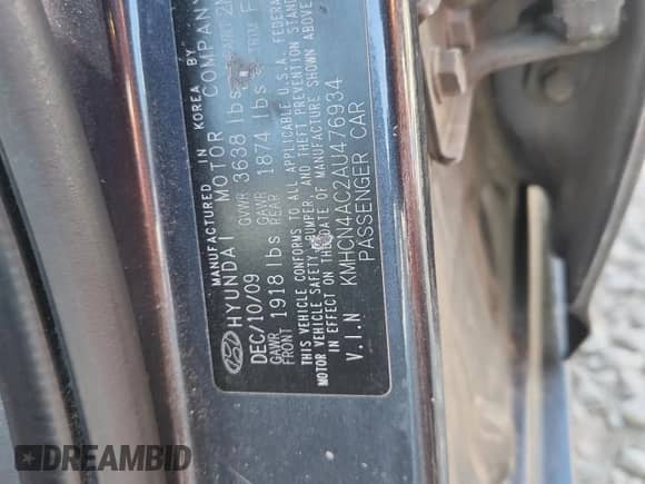 2010 Hyundai Accent GLS с VIN KMHCN4AC2AU476934, выставлен на аукционе Copart как лот 80673055 с пробегом 171 173 миль миль и Списание • Salvage title. История ставок и продаж доступна на DreamBid. Изображение 13.