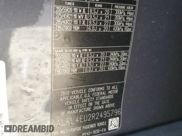 2024 Land Rover Discovery Dynamic SE with VIN SALRL4EU2R2495796, listed as a Copart auction lot 71401385 with 15,992 mi miles and Salvage title. Bid and sale history available at DreamBid. Image 14.