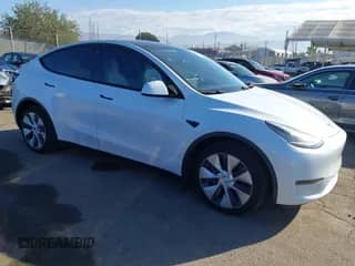 2021 Tesla Model Y Long Range with VIN 5YJYGDEE4MF066357, listed as a IAAI auction lot 43417891 with 92,095 mi miles and . Bid and sale history available at DreamBid. Image 1.