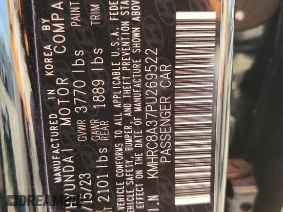 2023 Hyundai Venue SEL with VIN KMHRC8A37PU269522, listed as a Copart auction lot 76912024 with 4,718 mi miles and Salvage title. Bid and sale history available at DreamBid. Image 13.