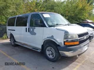 2007 Chevrolet Express Passenger with VIN 1GAHG35U871112554, listed as a IAAI auction lot 43154312 with 375,501 mi miles and . Bid and sale history available at DreamBid. Image 1.