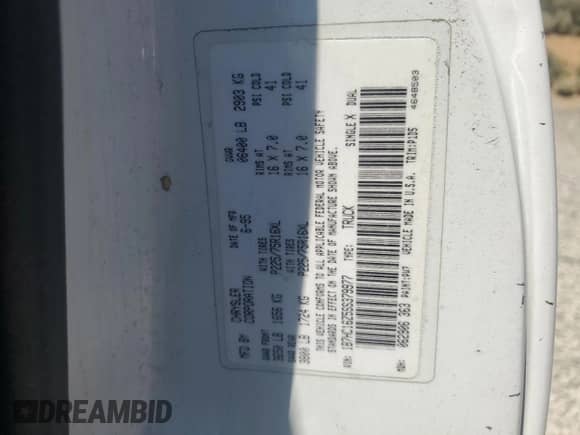 1995 Dodge 1500 с VIN 1B7HC16Z5SS379977, выставлен на аукционе Copart как лот 62273285 с пробегом 165 455 миль миль и Чистый • Clean title. История ставок и продаж доступна на DreamBid. Изображение 12.