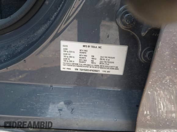 2023 Tesla Model Y Long Range с VIN 7SAYGDEE4PA096821, выставлен на аукционе IAAI как лот 42694922 с пробегом 29 156 миль миль и . История ставок и продаж доступна на DreamBid. Изображение 9.