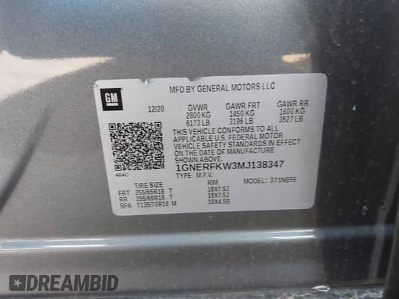 2021 Chevrolet Traverse LS z VIN 1GNERFKW3MJ138347, wystawiony jako IAAI lot #42433171 z przebiegiem 59 226 mil mil oraz . Historia ofert i sprzedaży dostępna na DreamBid. Obrazek 9.