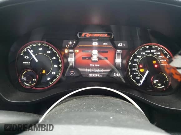 2019 Ram 1500 Rebel with VIN 1C6RRELT6KN706645, listed as a Copart auction lot 71678415 with 94,728 mi miles and Salvage title. Bid and sale history available at DreamBid. Image 9.