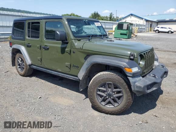 2024 Jeep Wrangler Sport with VIN 1C4PJXKN9RW169375, listed as a Copart auction lot 63098364 with 16,615 mi miles and Salvage title. Bid and sale history available at DreamBid. Image 4.