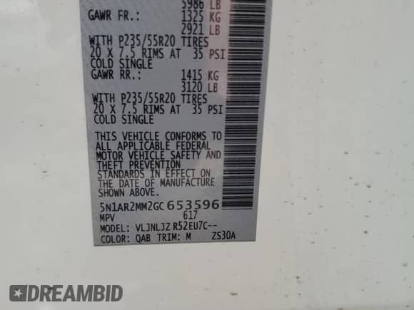 2016 Nissan Pathfinder SL с VIN 5N1AR2MM2GC653596, выставлен на аукционе Copart как лот 68946835 с пробегом 130 638 миль миль и Списание • Salvage title. История ставок и продаж доступна на DreamBid. Изображение 12.