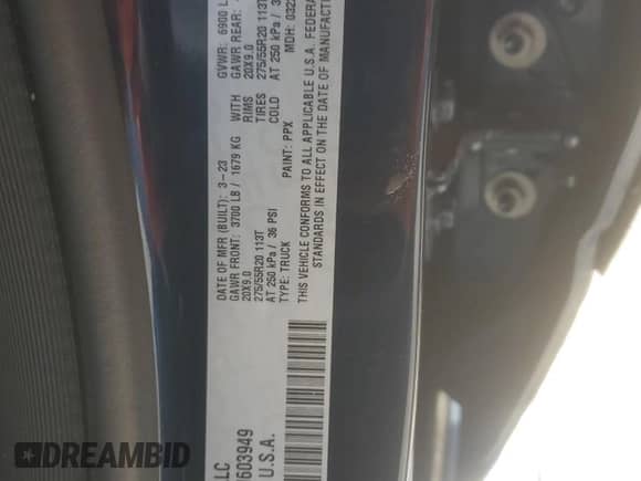 2023 Ram 1500 Big Horn z VIN 1C6RREFT0PN603949, wystawiony jako Copart lot #81781945 z przebiegiem 27 265 mil mil oraz Nie do naprawy • Non repairable. Historia ofert i sprzedaży dostępna na DreamBid. Obrazek 13.