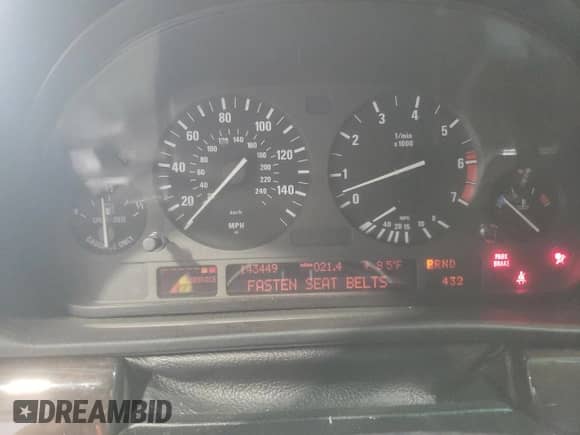 1997 BMW 7 Series 740iL with VIN WBAGJ8321VDM03554, listed as a Copart auction lot 71351095 with 143,449 mi miles and Salvage title. Bid and sale history available at DreamBid. Image 9.