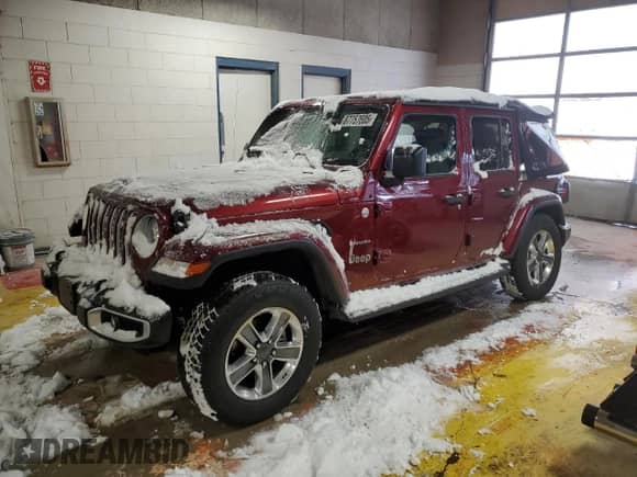 2021 Jeep Wrangler Unlimited Sahara с VIN 1C4HJXENXMW608575, выставлен на аукционе Copart как лот 87757605 с пробегом 15 865 миль миль и Списание • Salvage title. История ставок и продаж доступна на DreamBid. Изображение 1.