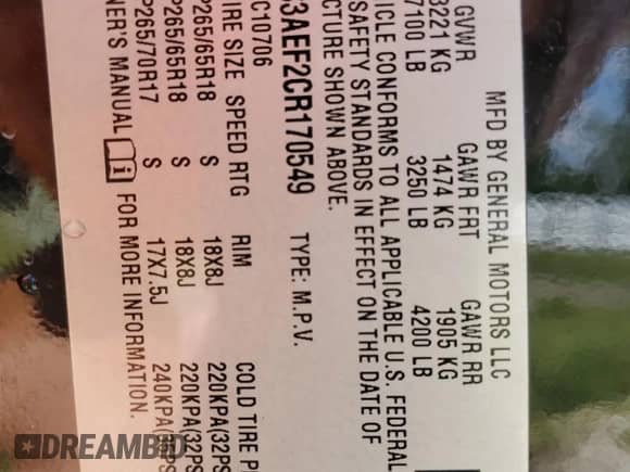 2012 Cadillac Escalade with VIN 1GYS3AEF2CR170549, listed as a Copart auction lot 81095825 with 167,040 mi miles and Salvage title. Bid and sale history available at DreamBid. Image 14.