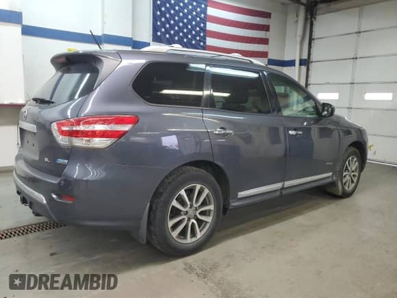 2014 Nissan Pathfinder SL Hybrid z VIN 5N1CR2MN3EC635459, wystawiony jako Copart lot #83110314 z przebiegiem 120 377 mil mil oraz Szkoda całkowita • Salvage title. Historia ofert i sprzedaży dostępna na DreamBid. Obrazek 3.