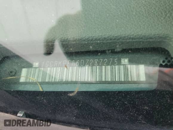 2013 Chevrolet Silverado 1500 Work Truck z VIN 1GCRKPEA6DZ287275, wystawiony jako Copart lot #66985115 z przebiegiem Nie podano mil oraz Szkoda całkowita • Salvage title. Historia ofert i sprzedaży dostępna na DreamBid. Obrazek 12.