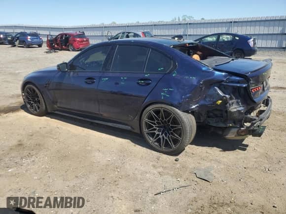 2022 BMW M3 Competition xDrive with VIN WBS43AY05NFL68593, listed as a Copart auction lot 53489645 with 44,039 mi miles and Salvage title. Bid and sale history available at DreamBid. Image 2.