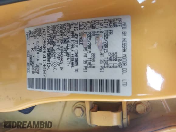 2003 Nissan Frontier XE with VIN 1N6ED29X83C413497, listed as a IAAI auction lot 42968104 with 367,368 mi miles and . Bid and sale history available at DreamBid. Image 9.