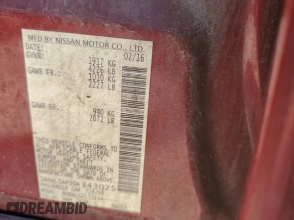 2016 Nissan Altima S с VIN 1N4AL3AP3GN343025, выставлен на аукционе Copart как лот 85487815 с пробегом 134 340 миль миль и Чистый • Clean title. История ставок и продаж доступна на DreamBid. Изображение 12.