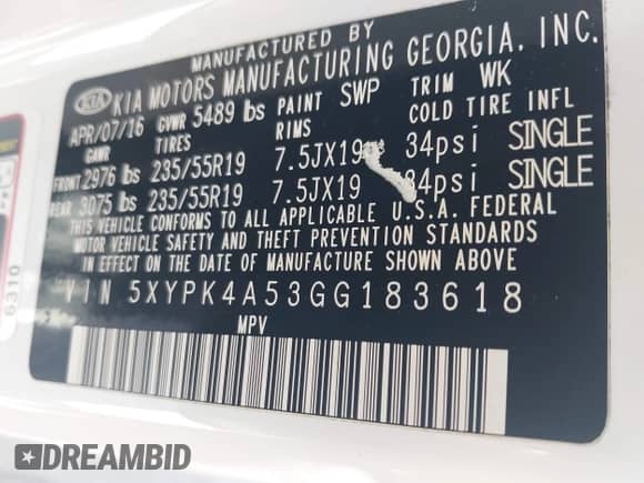 2016 Kia Sorento SX с VIN 5XYPK4A53GG183618, выставлен на аукционе IAAI как лот 41976663 с пробегом 141 355 миль миль и . История ставок и продаж доступна на DreamBid. Изображение 9.