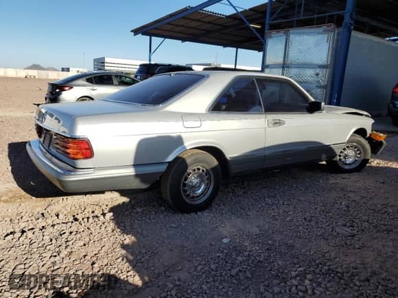 1983 Mercedes-Benz 380 SEC with VIN WDBCA43A6DB004455, listed as a Copart auction lot 54732005 with 78,000 mi miles and Salvage title. Bid and sale history available at DreamBid. Image 3.