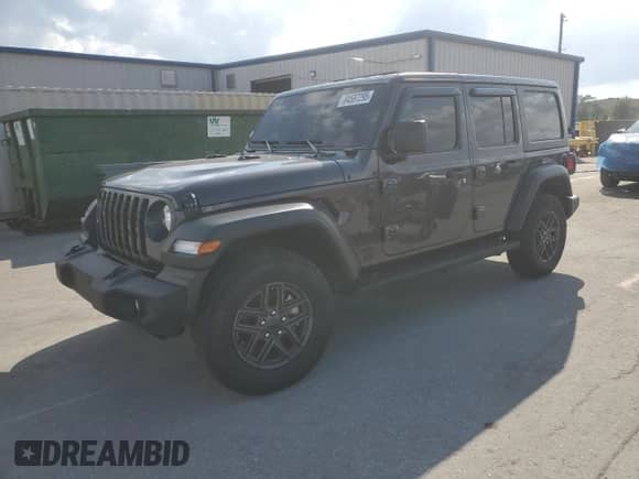 2024 Jeep Wrangler Sport S with VIN 1C4PJXDN5RW125340, listed as a Copart auction lot 84597295 with Not provided miles and Salvage title. Bid and sale history available at DreamBid. Image 1.