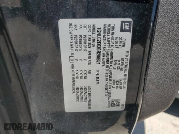 2011 Chevrolet Tahoe Commercial z VIN 1GNLC2E03BR280821, wystawiony jako Copart lot #55239215 z przebiegiem 325 861 mil mil oraz Szkoda całkowita • Salvage title. Historia ofert i sprzedaży dostępna na DreamBid. Obrazek 13.