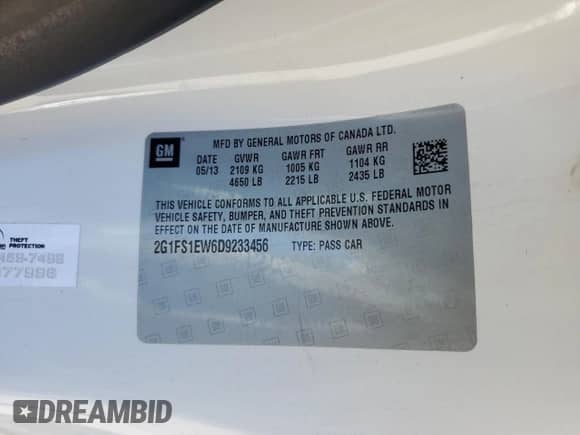 2013 Chevrolet Camaro SS с VIN 2G1FS1EW6D9233456, выставлен на аукционе Copart как лот 60291205 с пробегом 48 621 миль миль и Списание • Salvage title. История ставок и продаж доступна на DreamBid. Изображение 13.