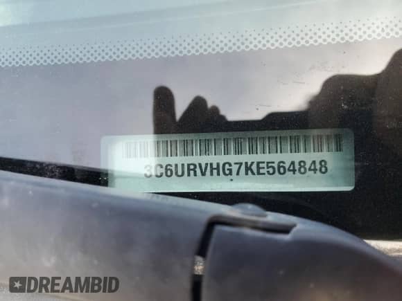 2019 Ram ProMaster Cargo z VIN 3C6URVHG7KE564848, wystawiony jako Copart lot #47746845 z przebiegiem 123 181 mil mil oraz Czysty tytuł • Clean title. Historia ofert i sprzedaży dostępna na DreamBid. Obrazek 12.