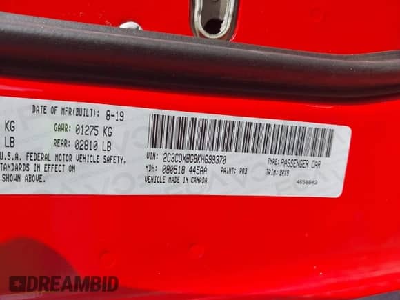 2019 Dodge Charger SXT z VIN 2C3CDXBG8KH699370, wystawiony jako IAAI lot #43361261 z przebiegiem 125 470 mil mil oraz . Historia ofert i sprzedaży dostępna na DreamBid. Obrazek 9.
