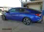 2024 Hyundai Elantra Limited with VIN KMHLN4DJXRU097735, listed as a Copart auction lot 81330525 with 13,597 mi miles and Salvage title. Bid and sale history available at DreamBid. Image 2.