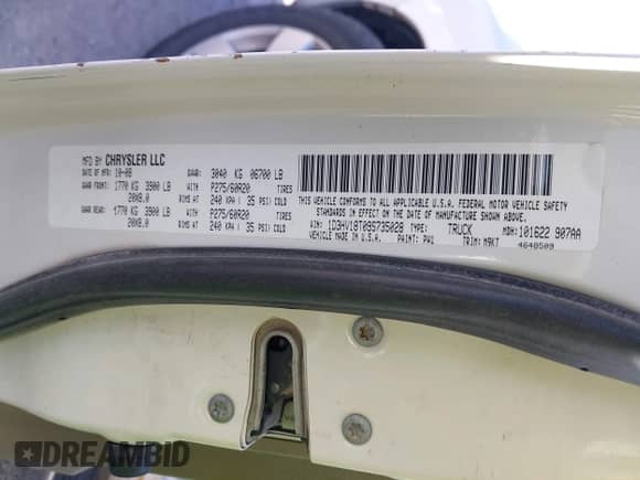 2009 Dodge 1500 SLT with VIN 1D3HV18T09S735028, listed as a IAAI auction lot 43522338 with 226,509 mi miles and . Bid and sale history available at DreamBid. Image 9.