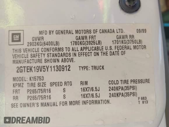 2000 GMC Sierra 1500 SLE с VIN 2GTEK19V5Y1130912, выставлен на аукционе IAAI как лот 43368224 с пробегом 193 166 миль миль и . История ставок и продаж доступна на DreamBid. Изображение 9.
