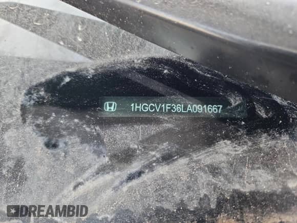 2020 Honda Accord Sport с VIN 1HGCV1F36LA091667, выставлен на аукционе Copart как лот 89444975 с пробегом Не указан миль и Списание • Salvage title. История ставок и продаж доступна на DreamBid. Изображение 12.