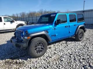 2024 Jeep Wrangler Willys with VIN 1C4PJXDN1RW105327, listed as a Copart auction lot 50172235 with 7,534 mi miles and Salvage title. Bid and sale history available at DreamBid. Image 1.