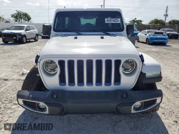 2022 Jeep Wrangler Unlimited Sahara Altitude с VIN 1C4HJXEG1NW254593, выставлен на аукционе Copart как лот 64974425 с пробегом 50 215 миль миль и Списание • Salvage title. История ставок и продаж доступна на DreamBid. Изображение 5.