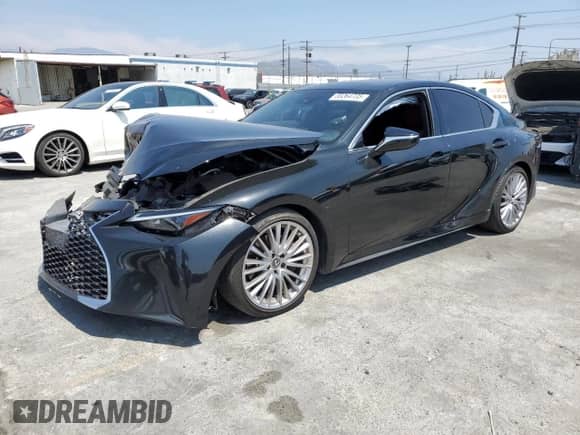 2022 Lexus IS 300 z VIN JTHDA1D27N5120709, wystawiony jako Copart lot #55264735 z przebiegiem 48 315 mil mil oraz Szkoda całkowita • Salvage title. Historia ofert i sprzedaży dostępna na DreamBid. Obrazek 1.