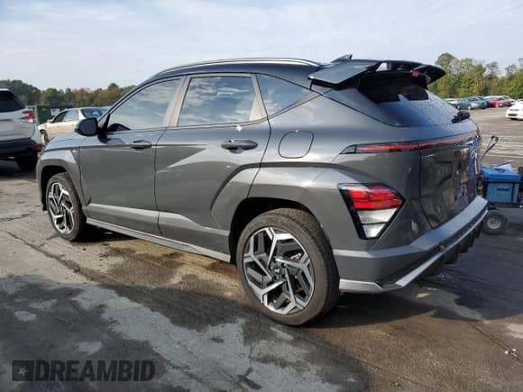 2024 Hyundai Kona N Line with VIN KM8HACA35RU028792, listed as a Copart auction lot 80986825 with 25,444 mi miles and Salvage title. Bid and sale history available at DreamBid. Image 2.
