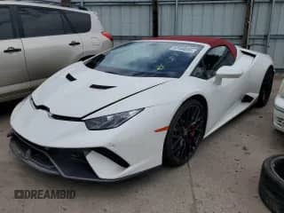 2016 Lamborghini Huracan LP 610-4 with VIN ZHWUR1ZF0GLA05142, listed as a Copart auction lot 57144535 with 38,180 mi miles and Salvage title. Bid and sale history available at DreamBid. Image 1.