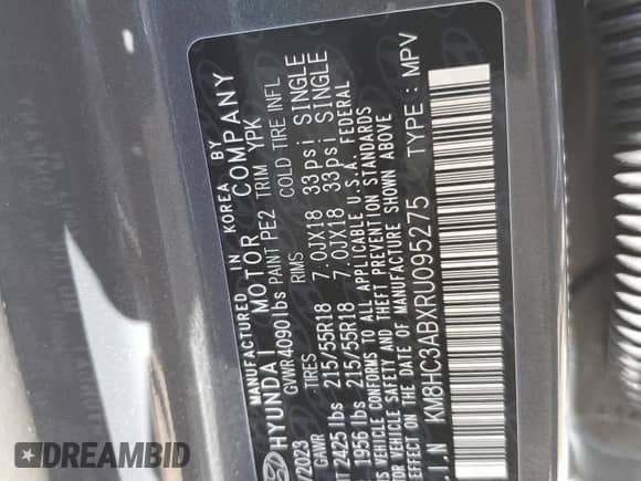 2024 Hyundai Kona SEL с VIN KM8HC3ABXRU095275, выставлен на аукционе Copart как лот 77554174 с пробегом 3 253 миль миль и На запчасти • Non repairable. История ставок и продаж доступна на DreamBid. Изображение 14.