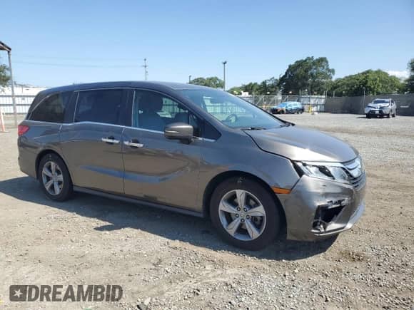 2020 Honda Odyssey EX-L with VIN 5FNRL6H74LB044382, listed as a Copart auction lot 71279575 with 53,709 mi miles and Salvage title. Bid and sale history available at DreamBid. Image 4.